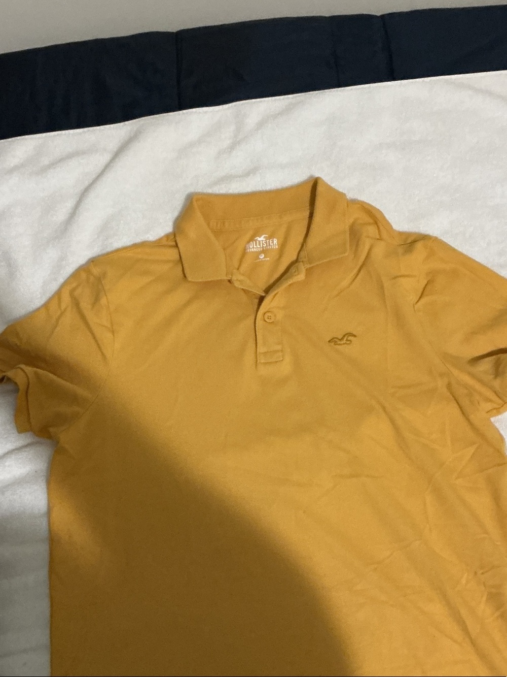 Hollister Men’s Mustard Yellow Polo Shirt